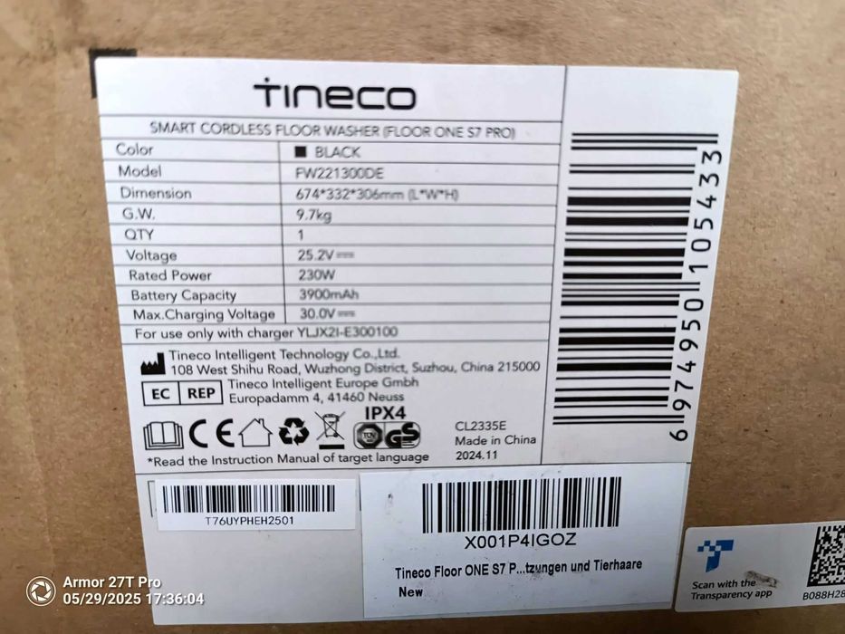 Tineco FLOOR ONE S7 Pro inteligentny odkurzacz na mokro i sucho