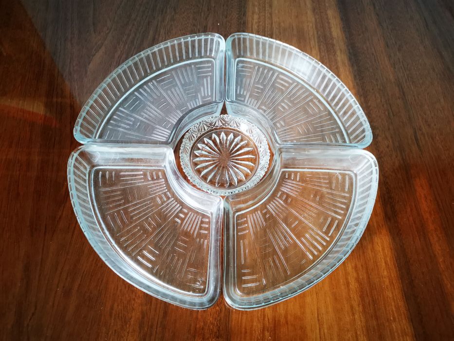 szklane talerze na przekąski tapas lata 80 5szt prl