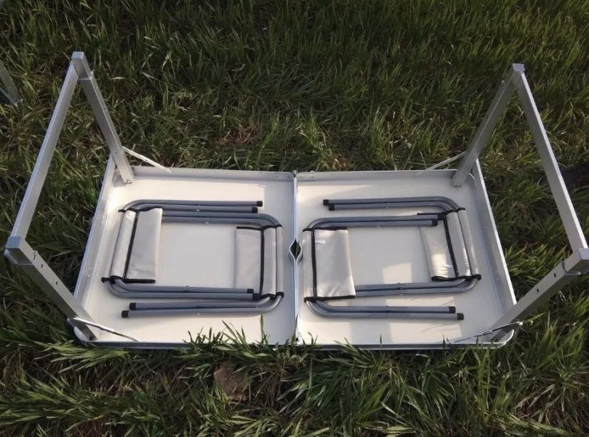 Стол для пикника УСИЛЕННЫЙ + 4 стула. Раскладной Столик и 4 стула