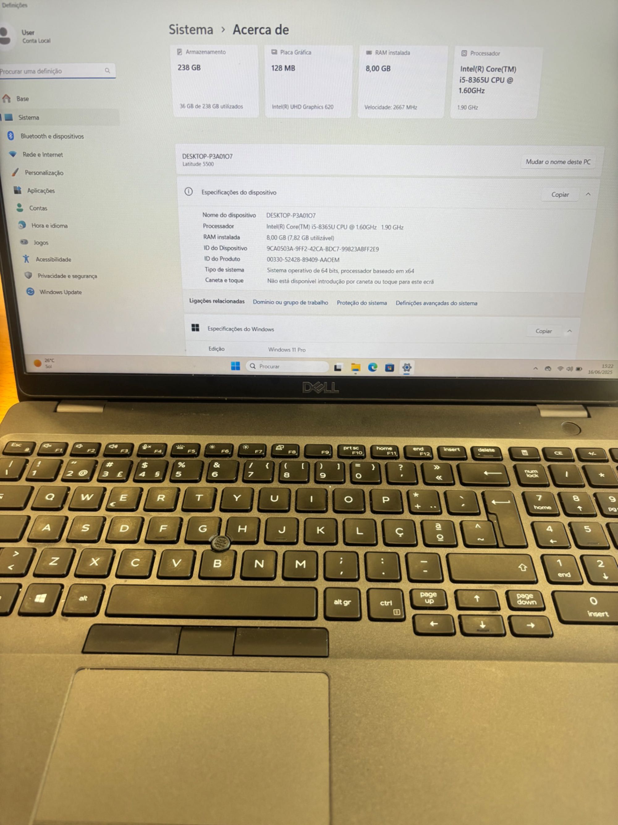 Portátil Dell Latitude 5500