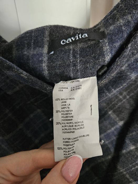 Wełniana midi spódnica w kratę