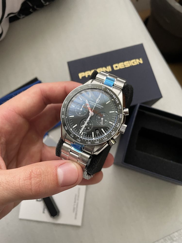 Zegarek Pagani Design Speedmaster nowy komplet szafir