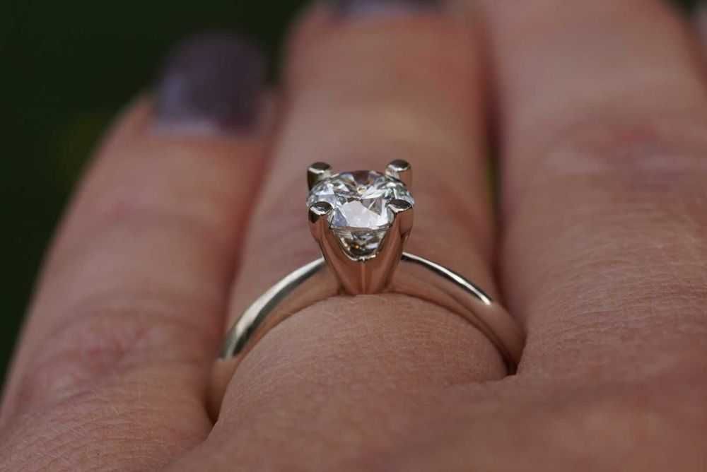 Pierścionek zaręczynowy z brylantem diamentem 1 CT H Si2 HRD