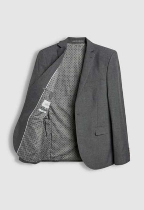 Jak nowy szary garnitur męski next slim ślubny na wesele męski L