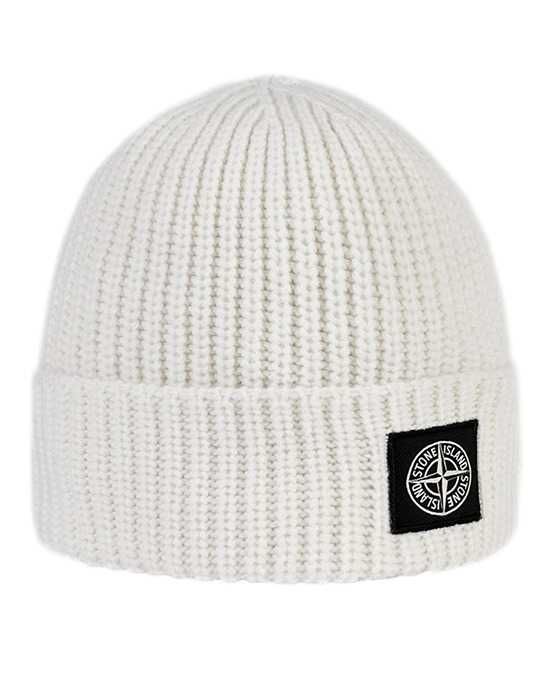 Шапка STONE ISLAND N10B5 Wool-Knit Beanie Hat White SI0112-WT
