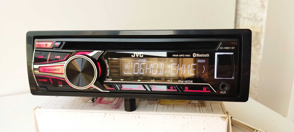 JVC KD-R851BT Bluetooth MOSFET 4x50 автомагнитола с мощным звуком.