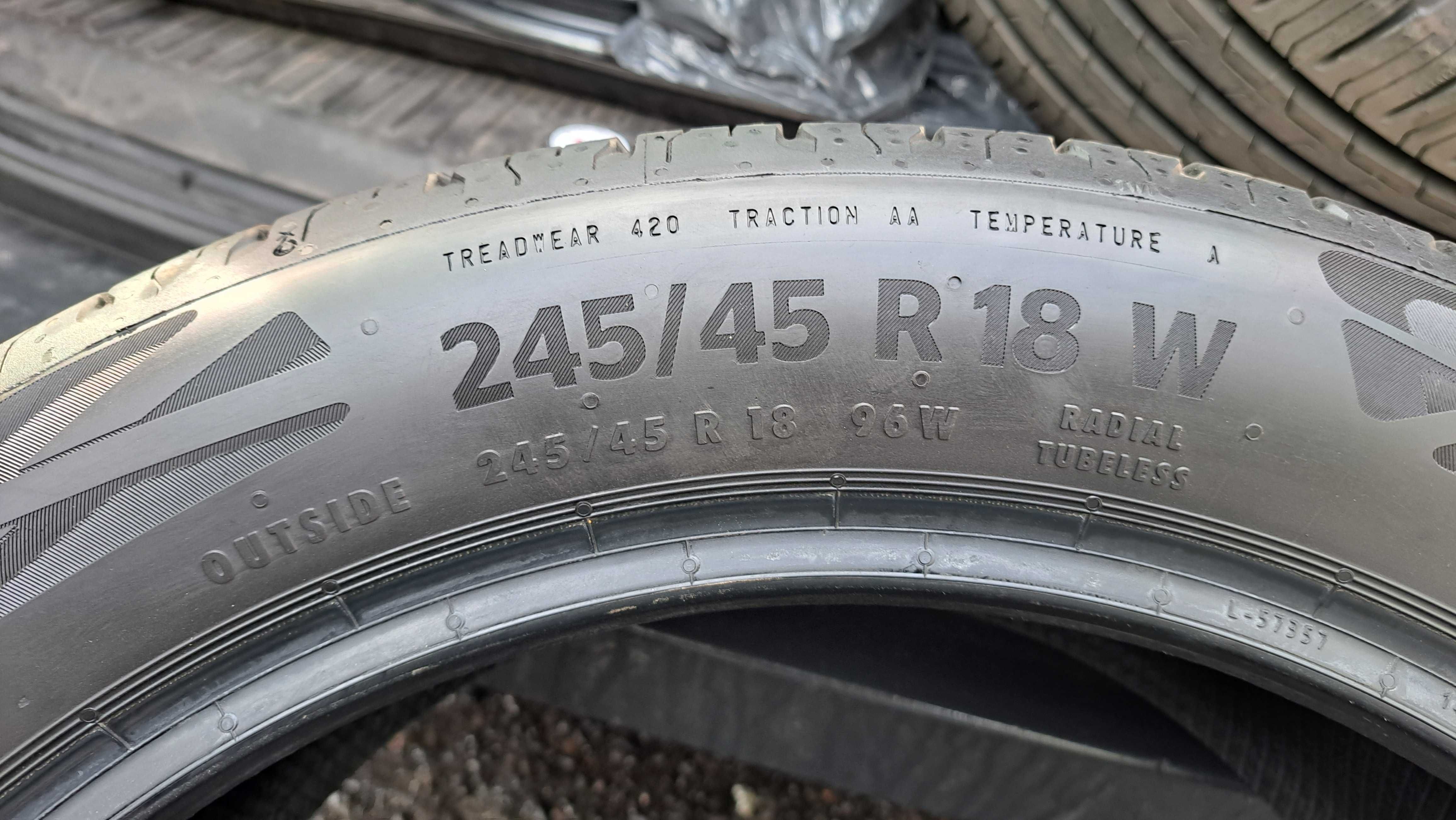 Opony Continental EcoContract 6 245/45 R18 2023 rocznik, przebieg 50km