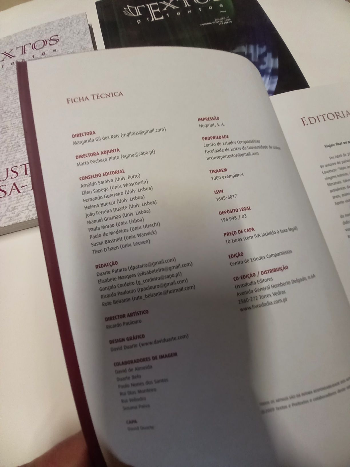 Quatro revistas Textos e Pretextos