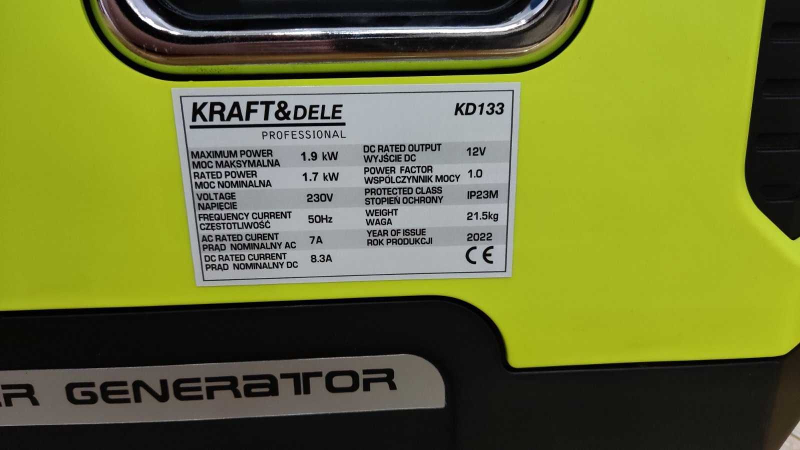 Генератор інверторний Kraft&Dele KD133