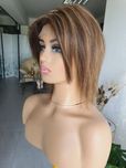 Peruka z włosów naturalnych brąz baleyage imitacja skóry silk Hania