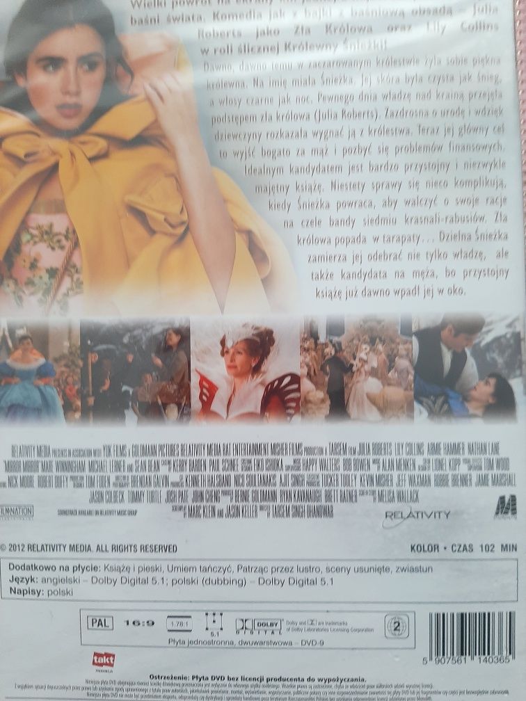 Dwa filmy DVD Alicja  w krainie czarów i Królewna  Śnieżka