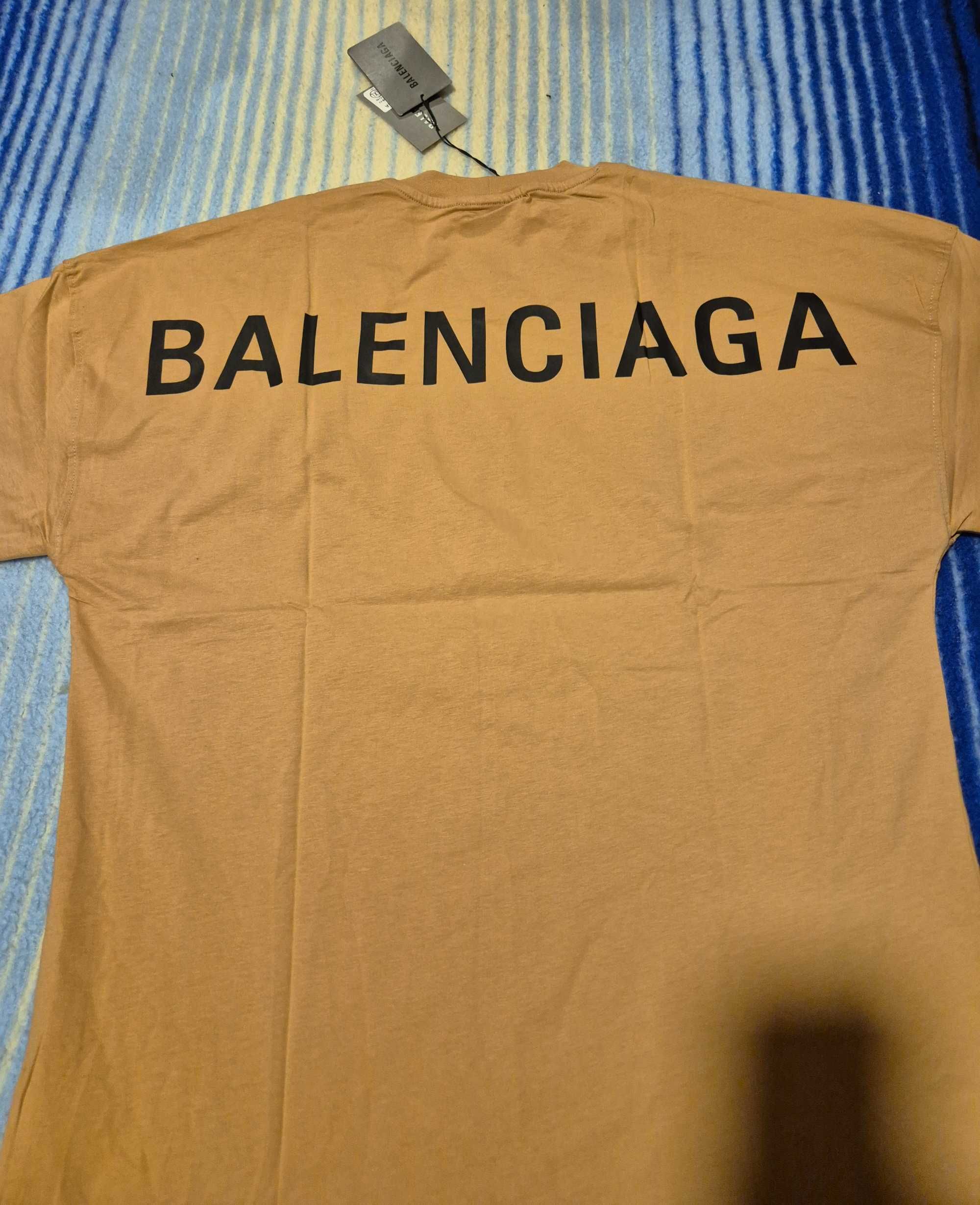 Nowa beżowa koszulka tshirt krótki rekaw Balenciaga Paris OVERSIZE XXL