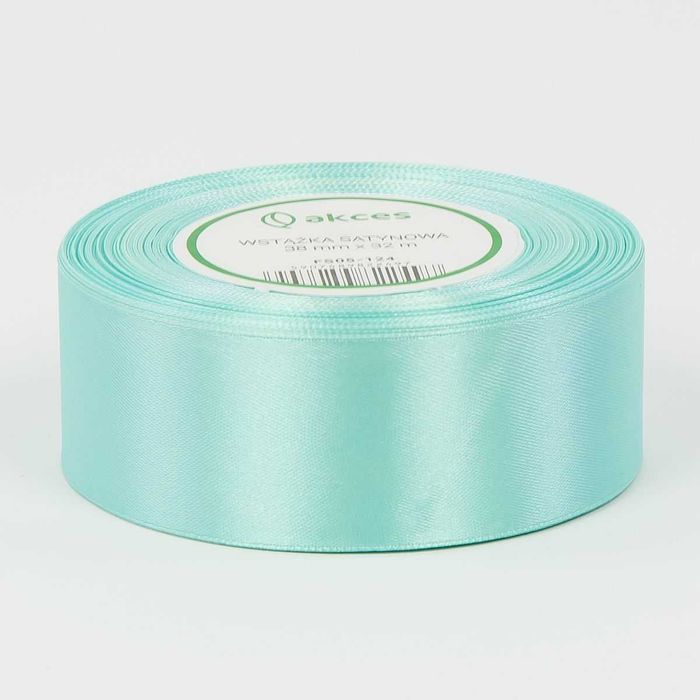 Tasiemka satynowa wstążka 38mm 32m seledynowa