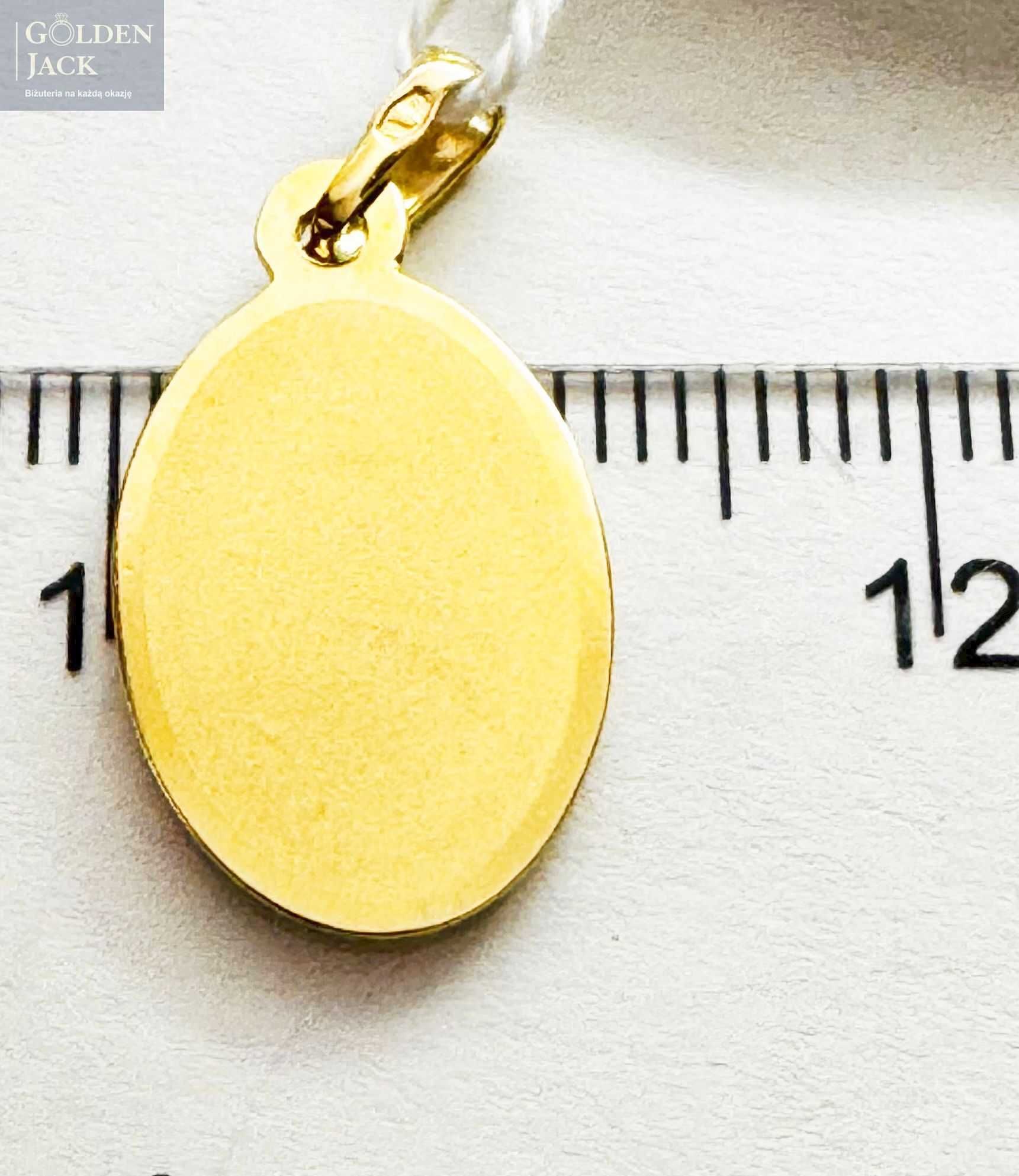 Złota zawieszka medalik Matka Boska złoto pr. 585 waga 1,67 g 2,5 cm