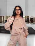 O la voga dres komplet welur harvest velvet beż S M L