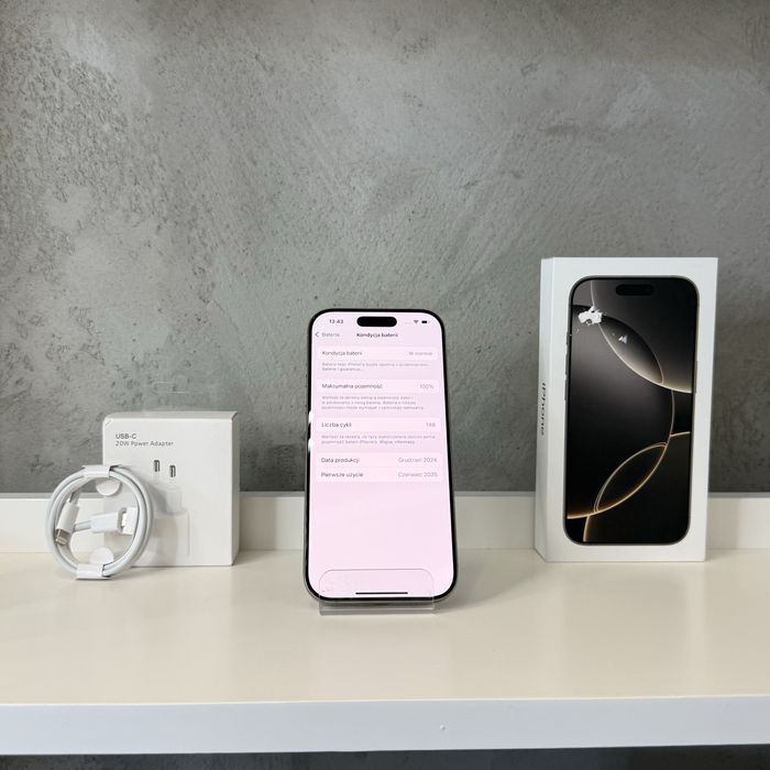 iPhone 16 Pro 128GB | Bateria 100% | Stan bardzo dobry | Gwarancja