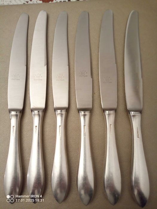 Fraget- księstwo warszawskie- komplet noży obiadowych- posrebrzane