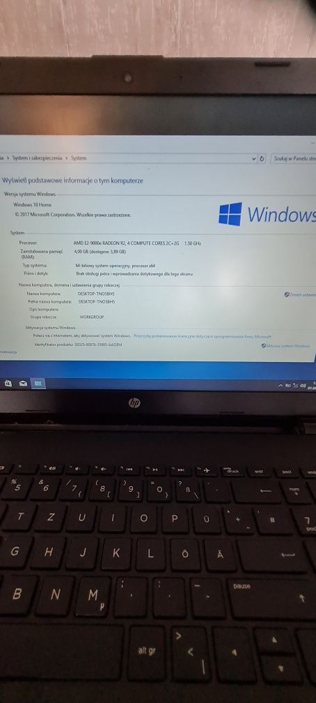 Laptop HP 15-bw000ng, 15.6, 4 GB ram, 500 HDD