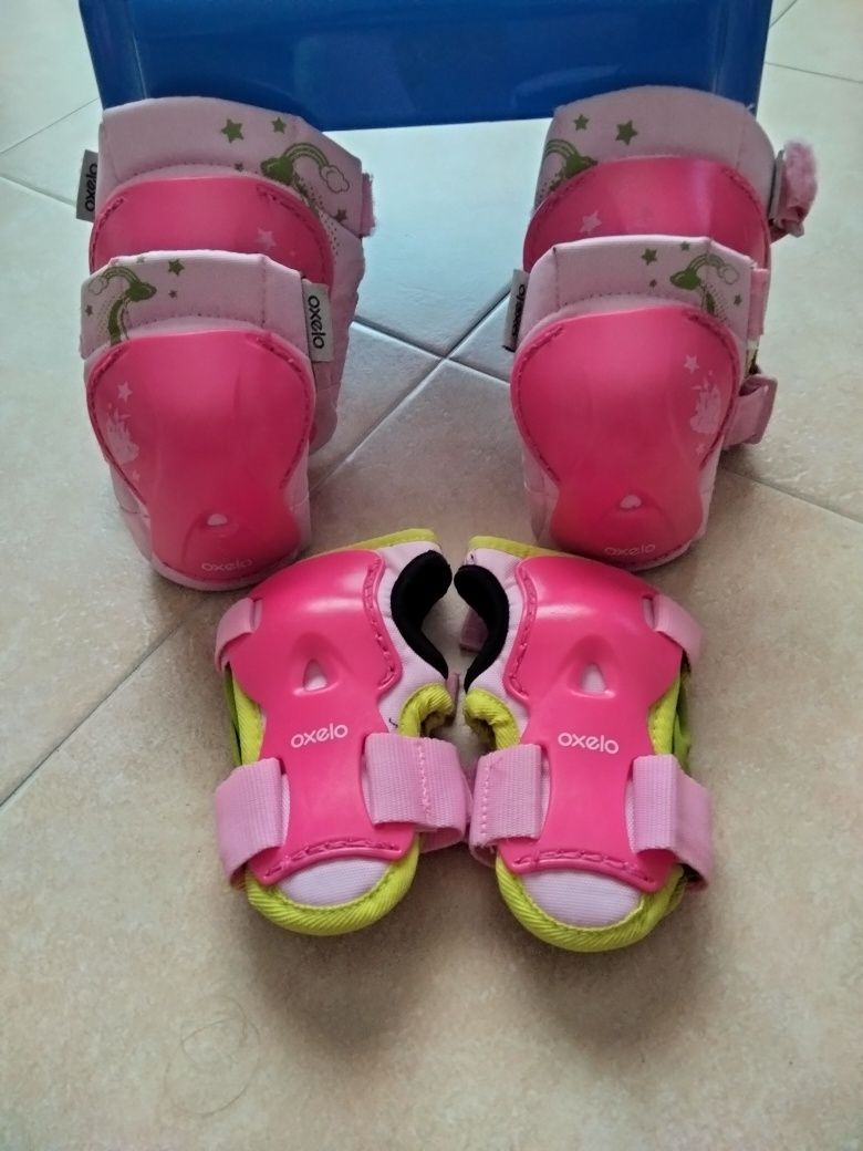 Patins em linha com proteções