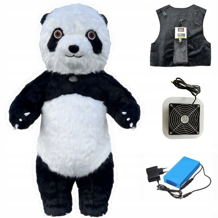 GIGANTYCZNY MIŚ PANDA 2.6 METRA XXL KOSTIUM misia pandy - sprz. prywat