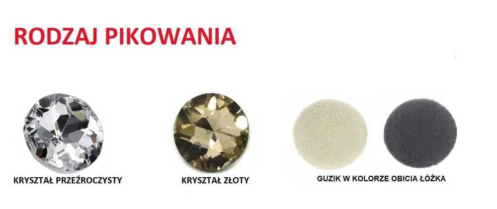 Łóżko tapicerowane Glamour karo 160x200 ze stelażem