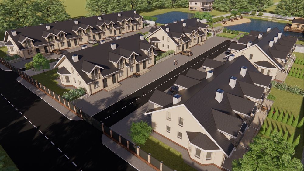 Таунхаус з виходом до озера;Лівий берег, с.Гнідин; на території басейн