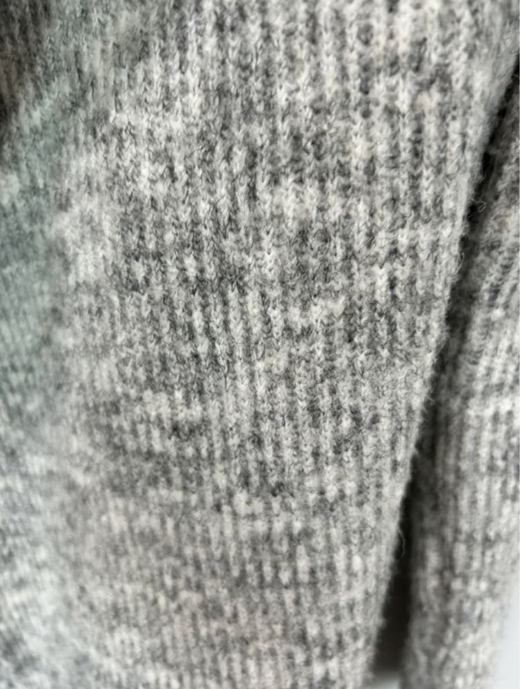Sweter sweterek kardigan szary melanżowy waterfall reserved s oversize
