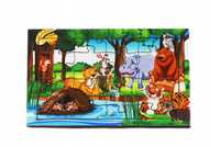 Drewniana kolorowa układanka dla dzieci Zabawka PUZZLE ZWIERZĘTA 16 el