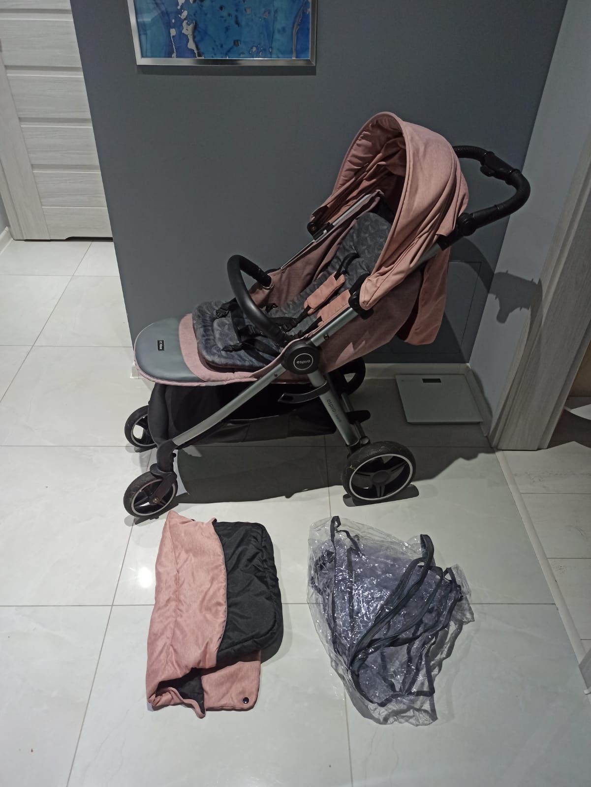 Wózek baby design wave spacerowy spacerówka + folia przeciwdeszczowa