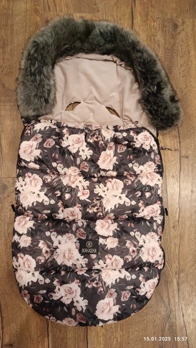 Śpiworek zimowy Makaszka + Mufka do wózka