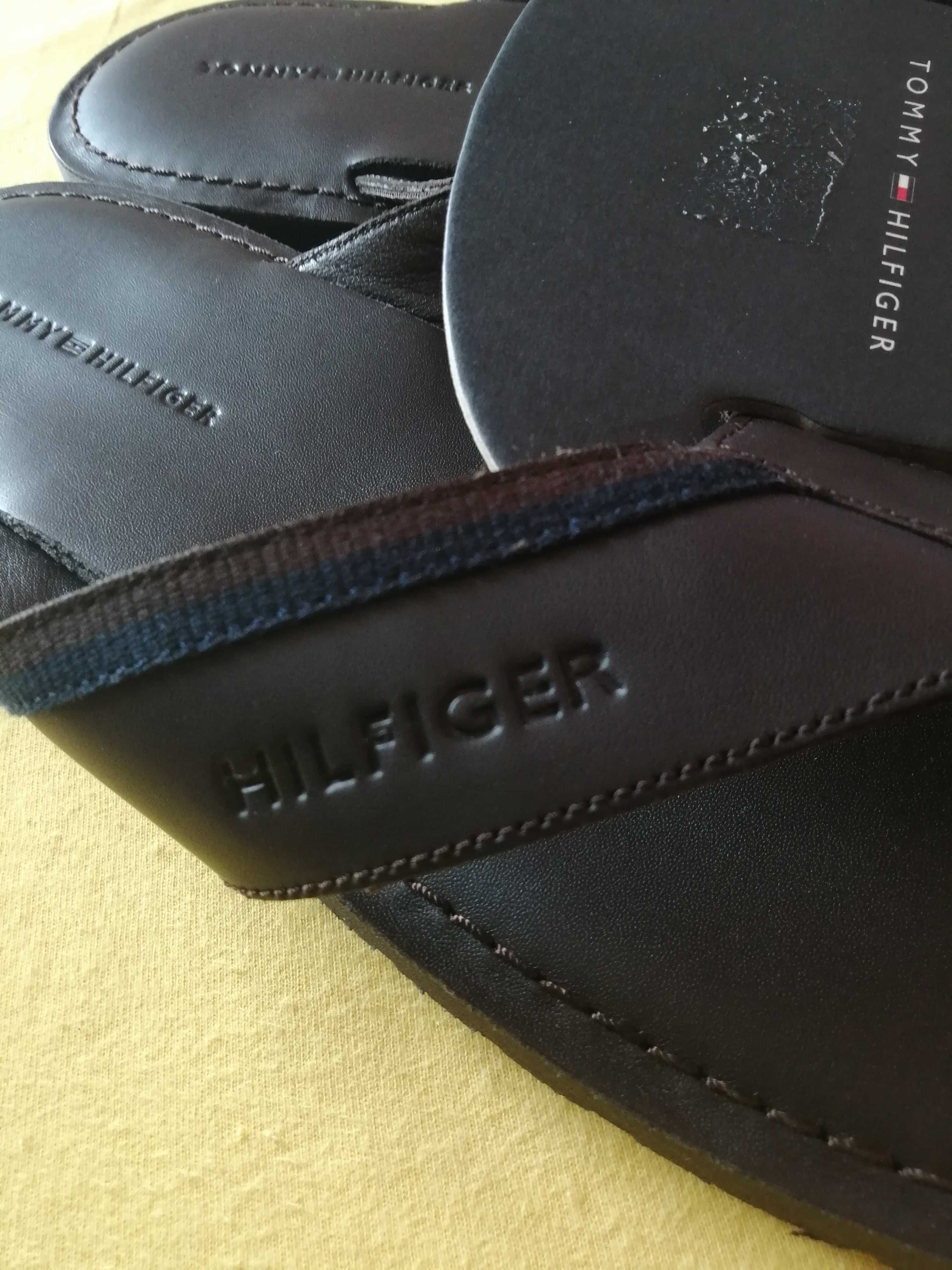 Klapki męskie skórzane Tommy Hilfiger 44 Nowe 28cm