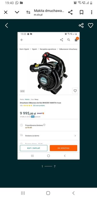 MAKITA dmuchawa/odkurzacz spalinowa