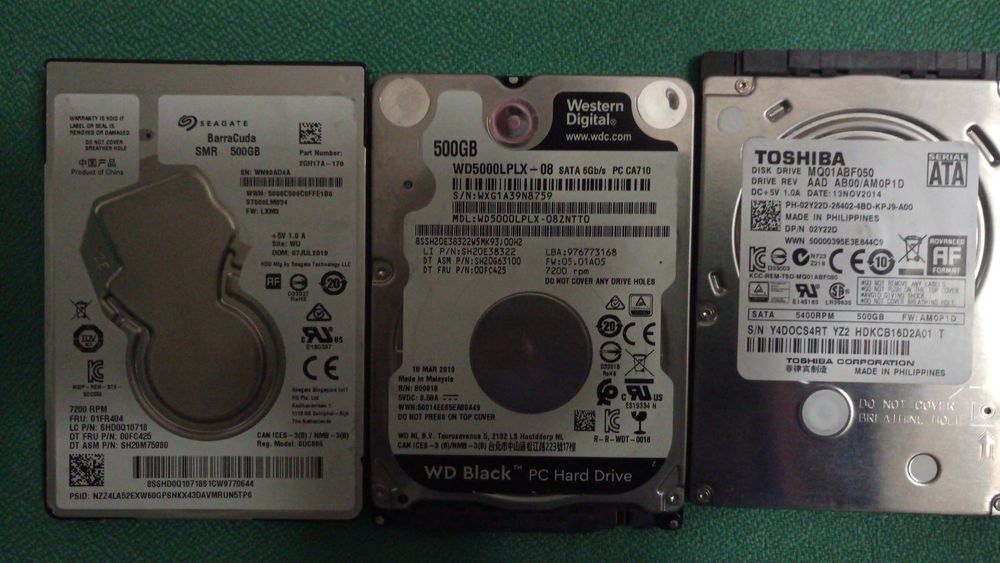 Discos rígidos 2.5 de 500GB 100% funcionais