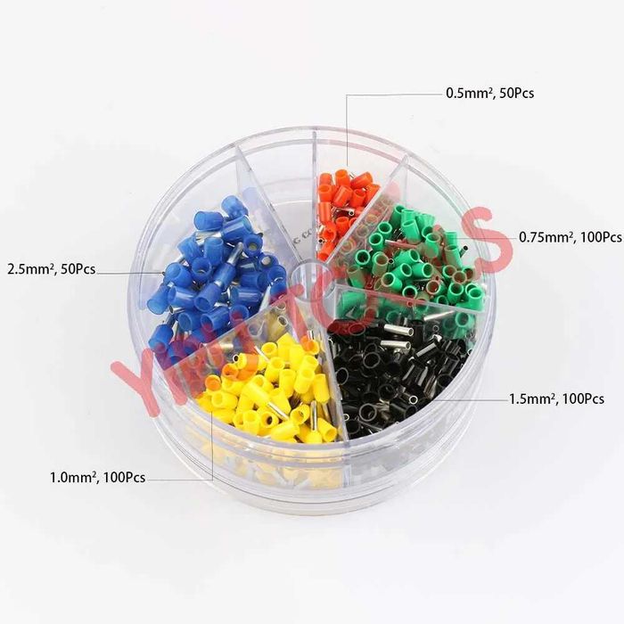 Набор трубчатых наконечников с изоляцией, клемма, гильзы 400 шт