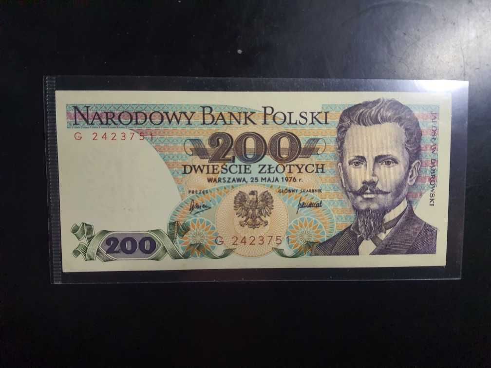 B. RZADKI !!! 200 złotych 1976 s. G st. UNC poszukiwany !!!