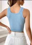 Top Tricotado Azul