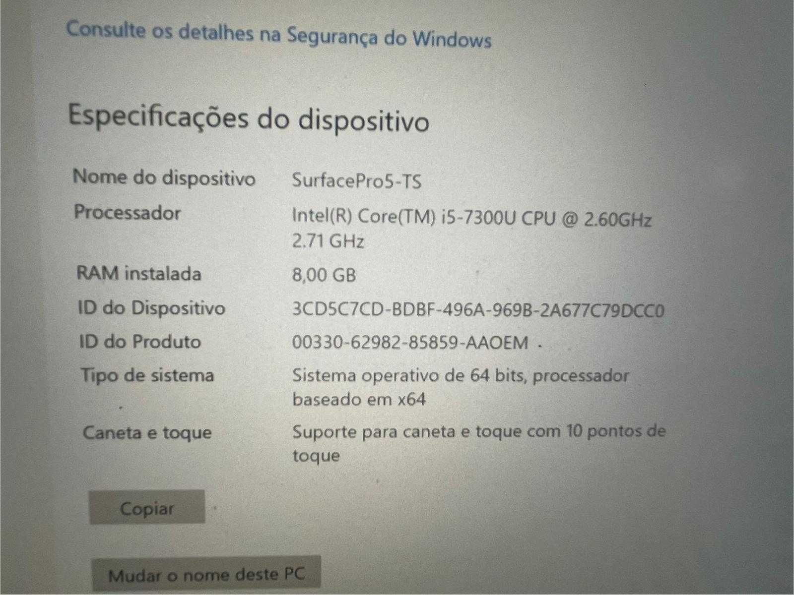 Surface Pro 5 Intel Core i5-7300U