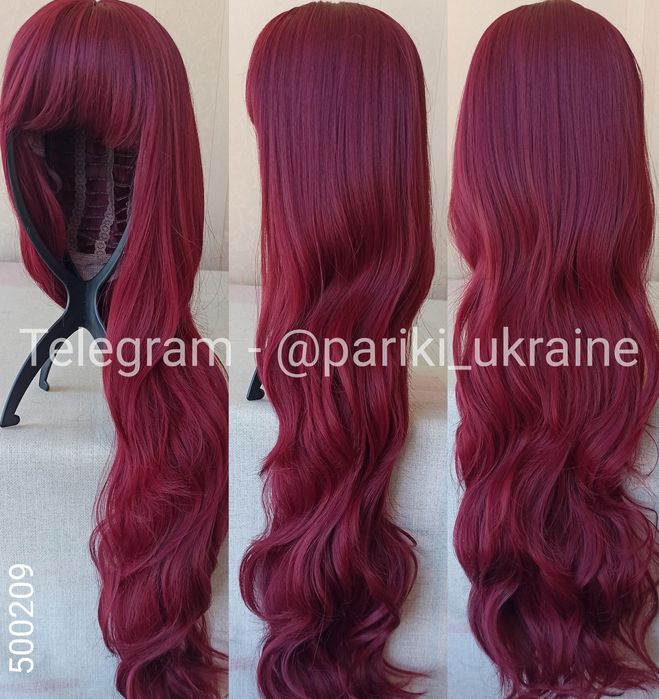 Довга кольорова перука, нова, коротка, червона, фіолетова, пряма,парик