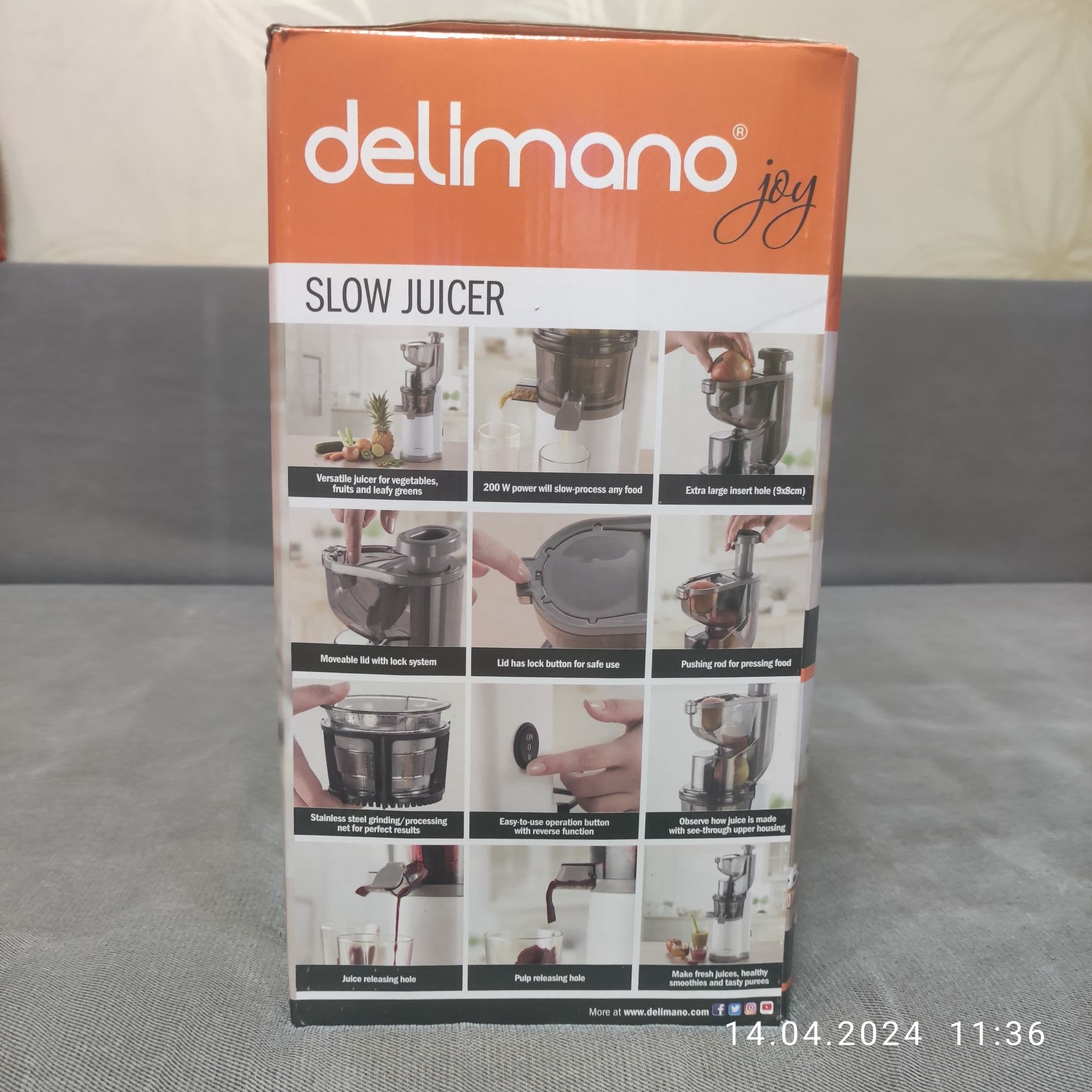 Соковижималка соковитискач шнековий Delimano Joy Slow Juicer 3 in 1