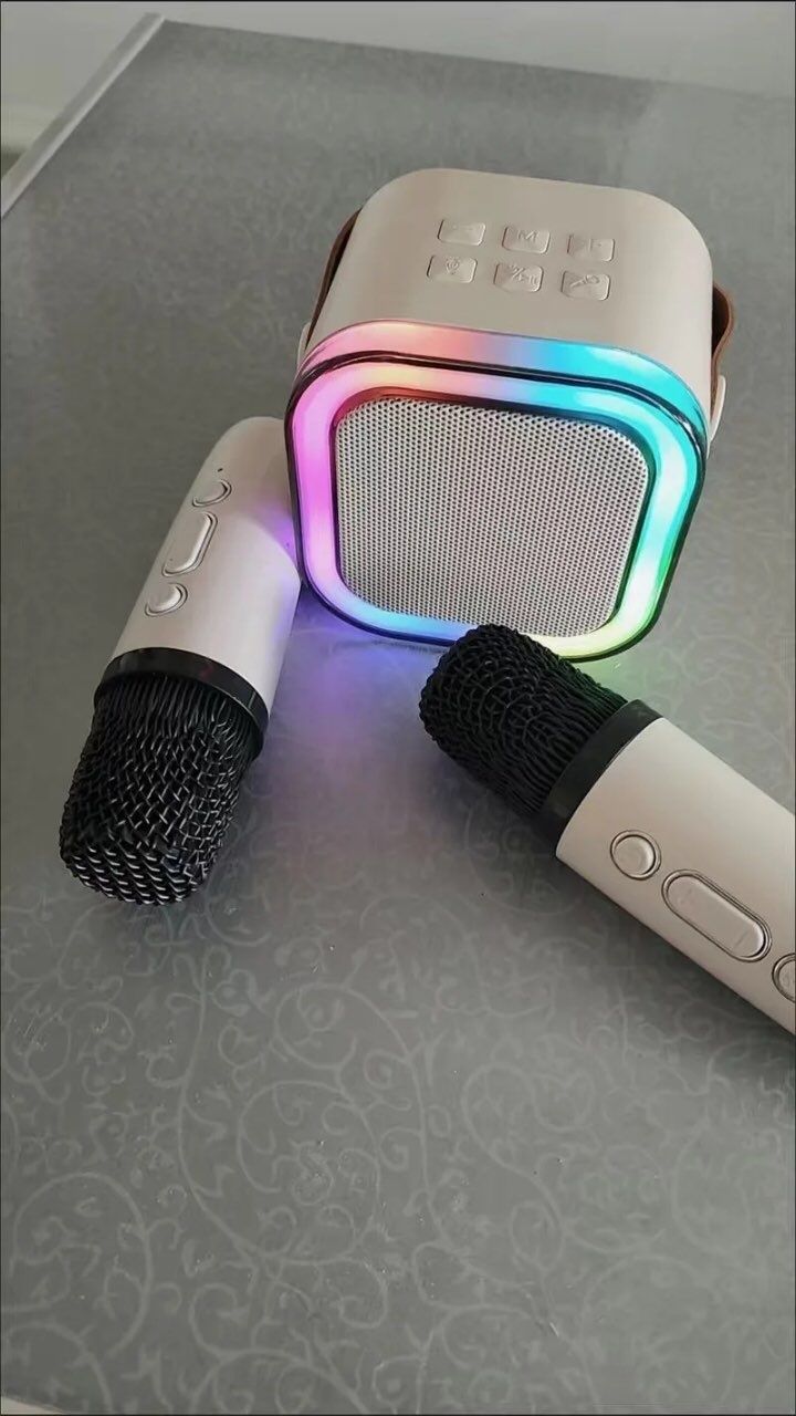 Bluetooth колонка караоке K12 з двома мікрофонами та підсвіткою. Є опт