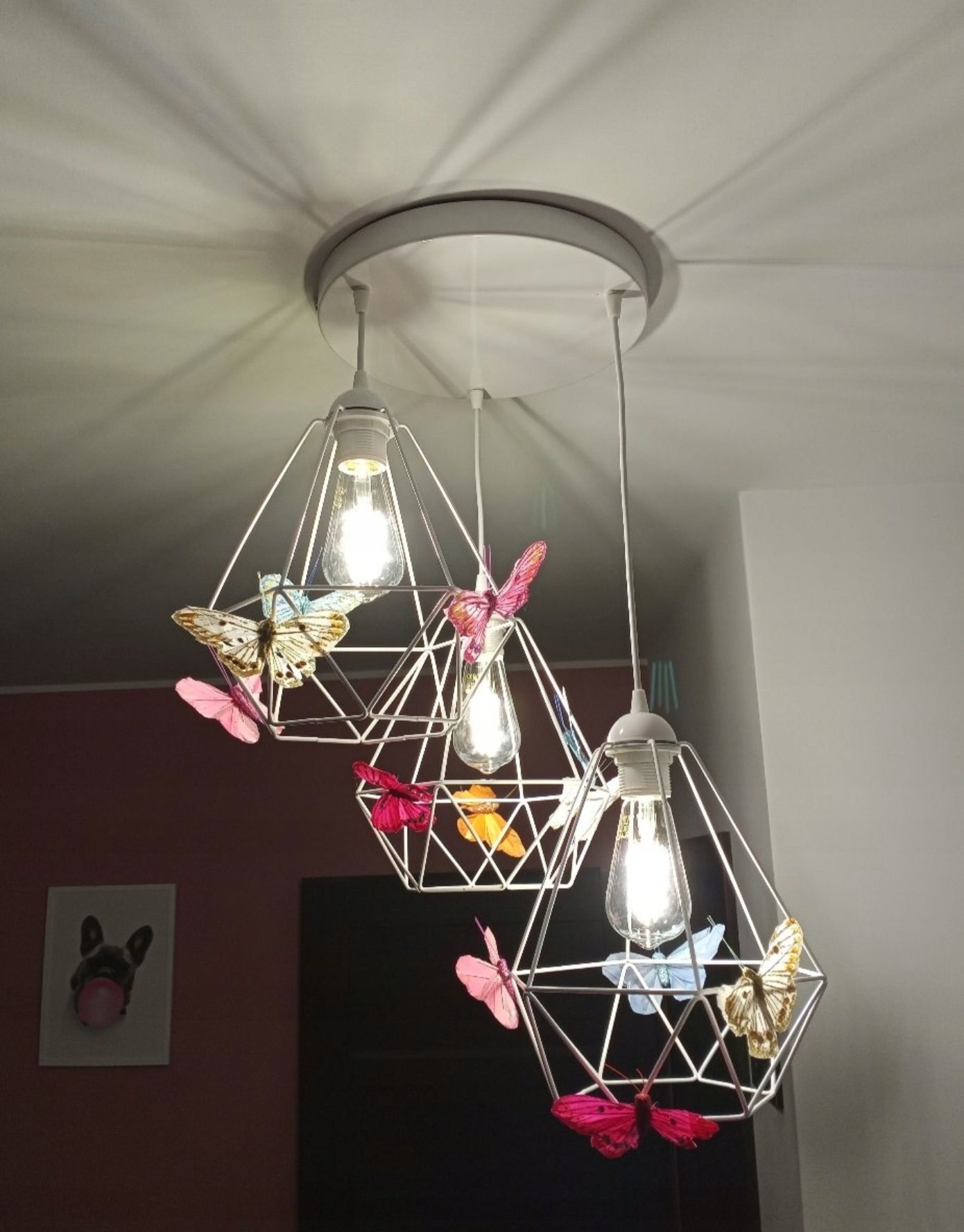 PIĘKNA LAMPA z motylkami dla DZIECKA kobieca