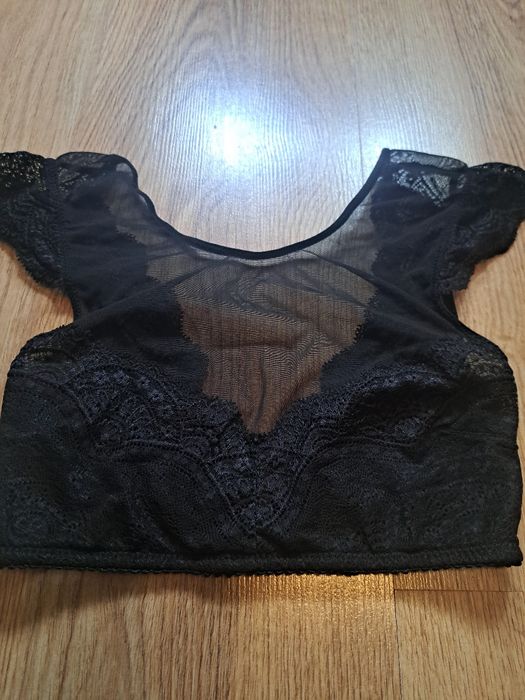 Czarny top biustonosz, rozmiar xs, h&m