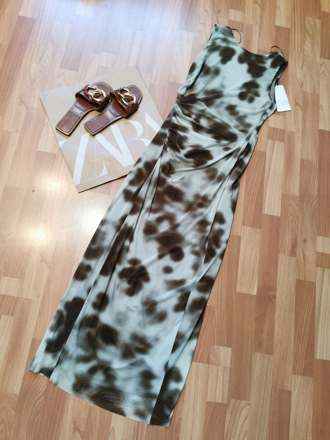 Długa sukienka zara suknia midi maxi M 38
