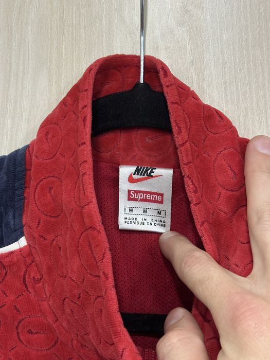 Оригінальна велюрова олімпійка Supreme x Nike розмір М