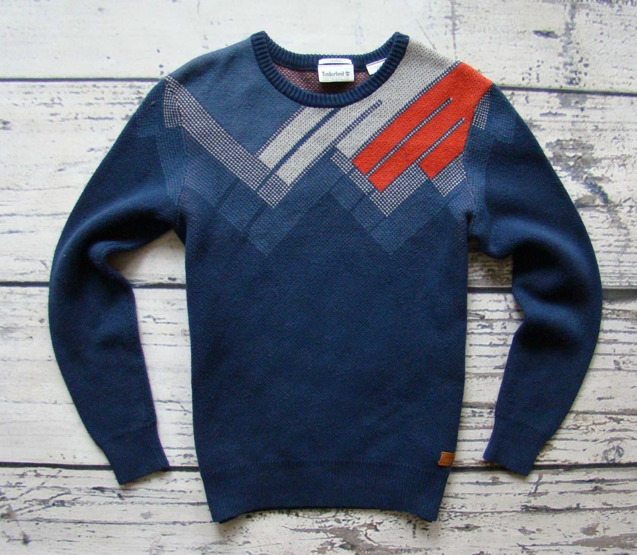 Timberland markowy sweter bawełna wełna Slim Fit rozm S