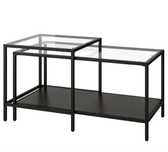 Stoliki Ikea 
Stoliki, 2 szt., czarnobrąz/szkło, 90x50 cm
VITTSJÖ
Stol