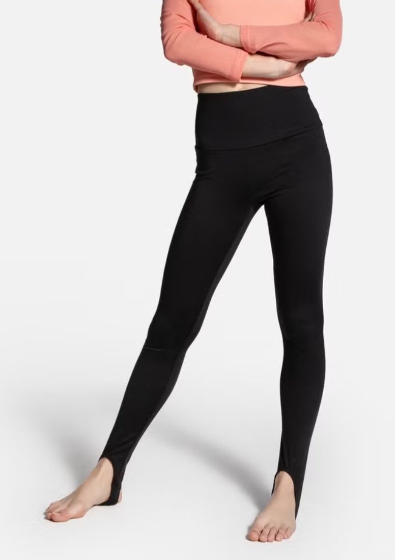Legginsy 128 dziewczęce z paskiem pod stopą czarne marki Lemon Explore