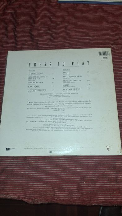 Paul McCartney press to Play Lp beatles
