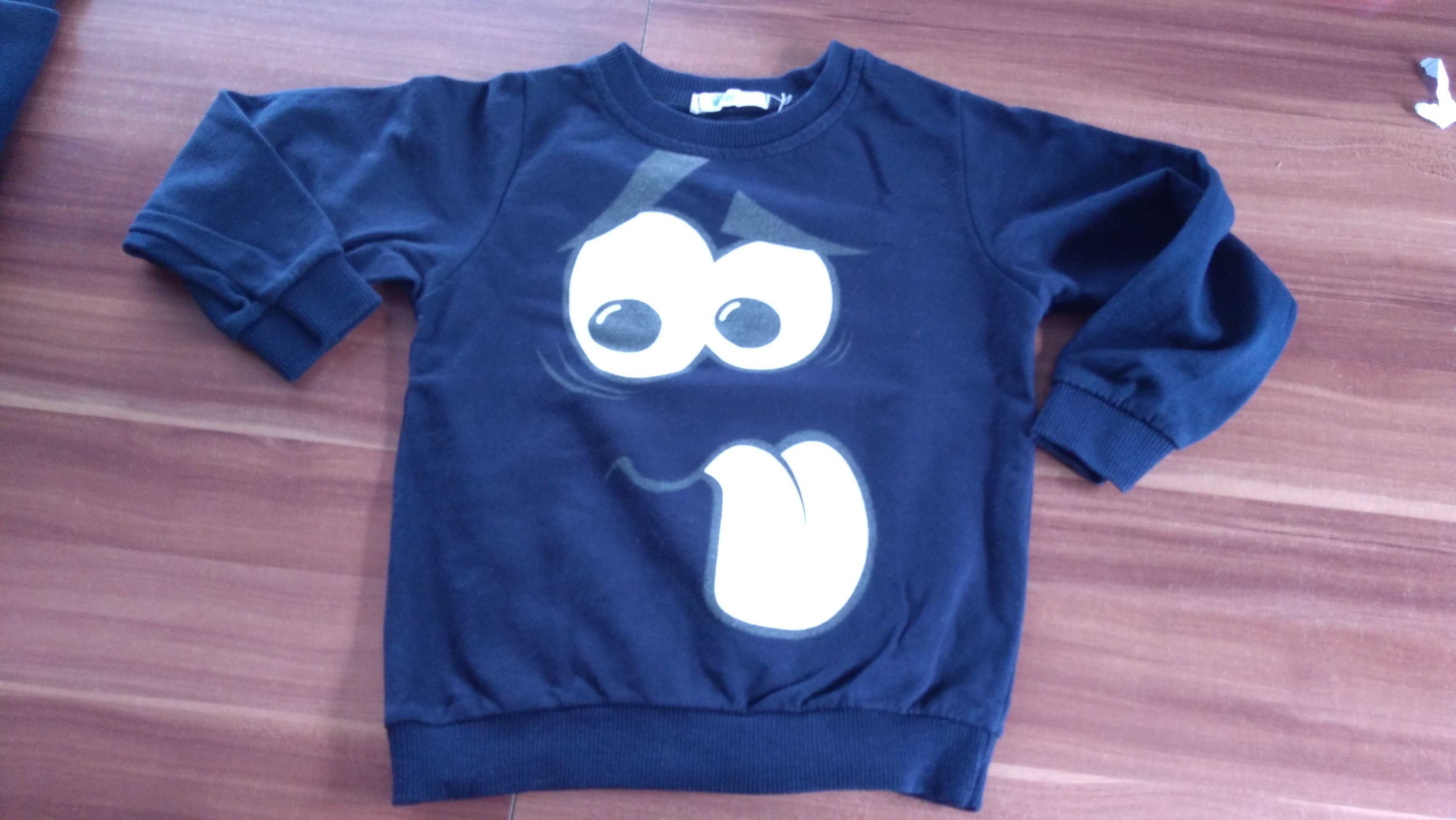 2 cienkie granatowe bluzy dla chłopca rozmiar 98
