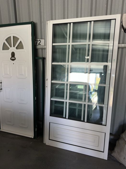 Portas de Sacada Alumínio Branco e Vidro Duplo (194x200cm) - Completas